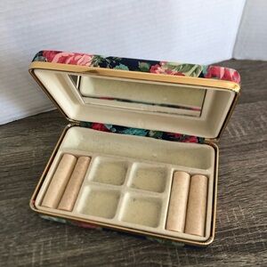 Vtg Floral Jewelry Organizer with Mirror